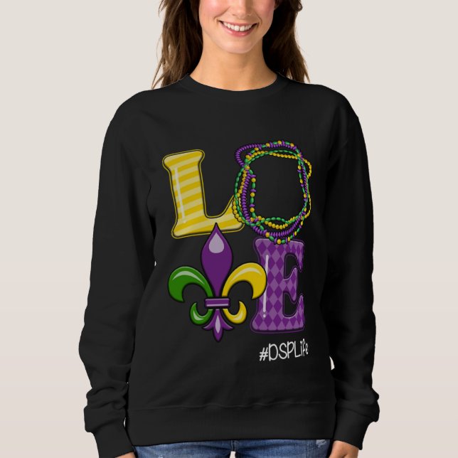 DSP Nurse Mardi Gras Leopard Festival Party Sweatshirt (Vorderseite)