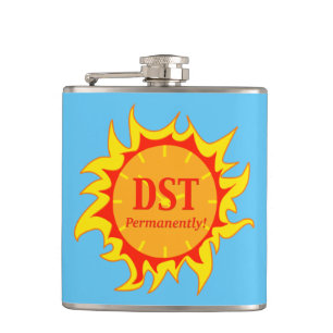 DST permanent - Sommerzeit Flachmann