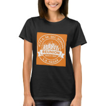 DTEA 1999 Frauenschwarzes T-Shirt - Orangefarbenes