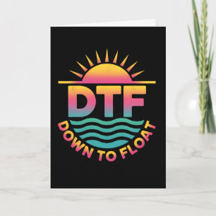 Dtf Down To Float River Lustige Tubing Sommerferie Karte