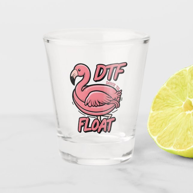 Dtf Down to Floating Funny Summer Flammingingo Bir Schnapsglas (Vorderseite)