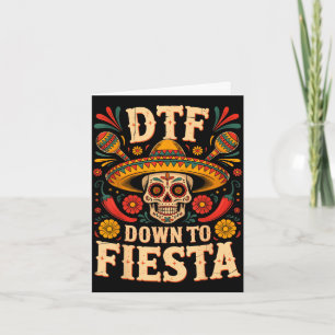 Dtf runter zur Fiesta lustiger Totenkopf mexikanis Karte