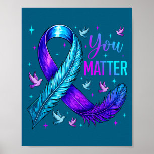Du Band Vogel Suizidpräventionsbewusstsein Poster