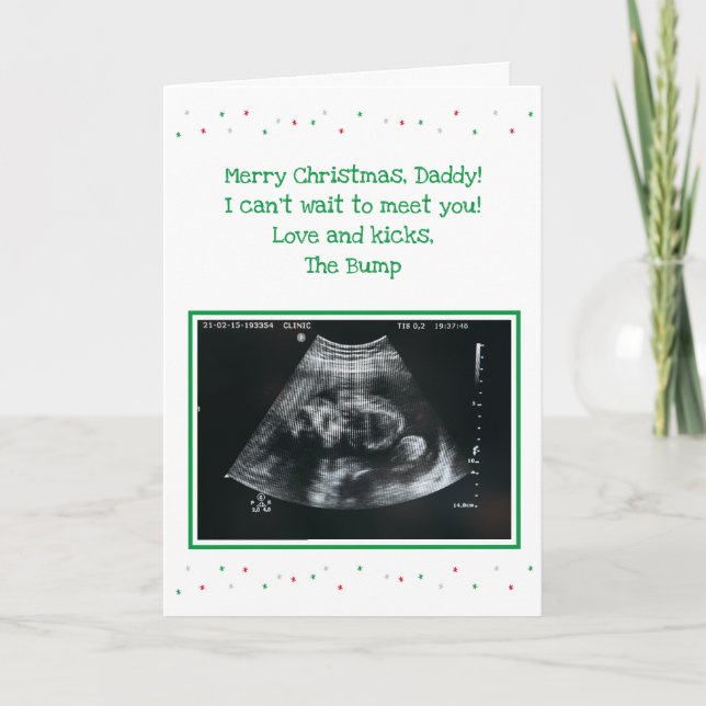 Du bébé à naître : Carte de Noël du papa attendu (Devant)