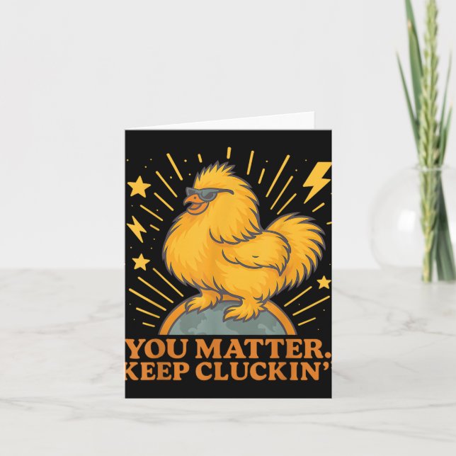 Du Behalte Cluckin Funny Chicken Pun Karte (Vorderseite)