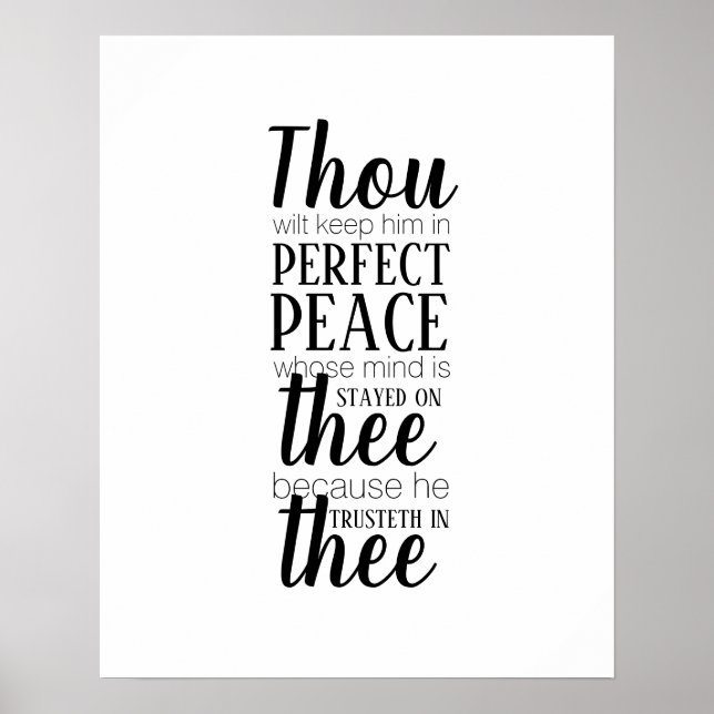 Du Behalte ihn in vollkommener Friedensbibel-Verse Poster (Vorne)