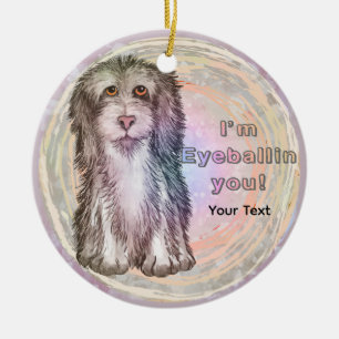 Du beobachtest mich Schäferhund Keramik Ornament