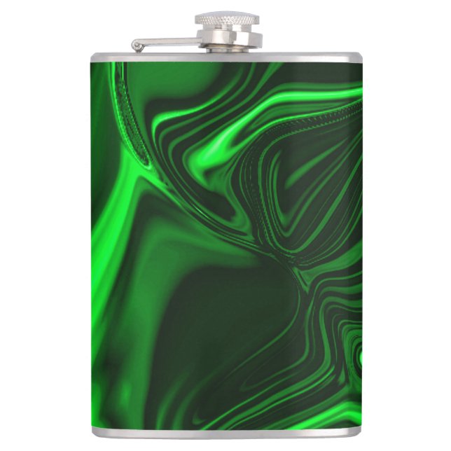 Du biegst and folds Green nickeled on dark Flachmann (Vorderseite)