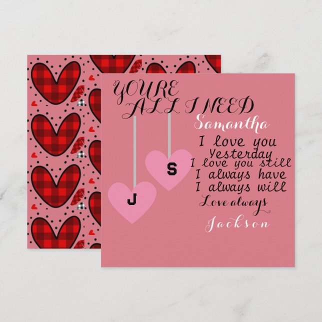 Du bist alles, was ich für einen personalisierten  (Vorne/Hinten)