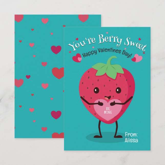 Du bist Berry Sweet Valentine's Day Einladung (Vorne/Hinten)