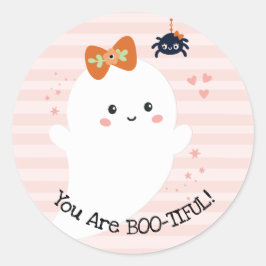Du bist Bootiful Kawaii Ghost Halloween Runder Aufkleber