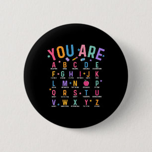 Du bist Buchstaben Alphabet Lerne Abcs Inspiration Button