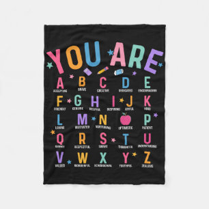 Du bist Buchstaben Alphabet Lerne Abcs Inspiration Fleecedecke
