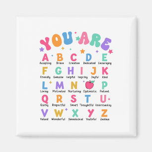 Du bist Buchstaben Alphabet Lerne Abcs Inspiration Magnet