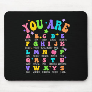 Du bist Buchstaben Alphabet Lerne Abcs Inspiration Mousepad