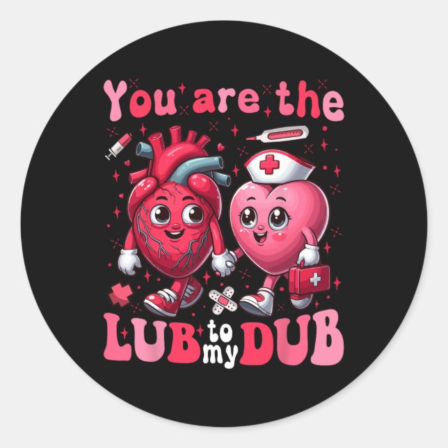 Du bist das Glück meines Dub Cvicu Nurse Valentine Runder Aufkleber (Vorderseite)