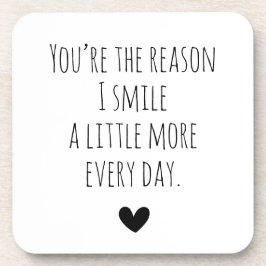 Du bist das Grund Typografie Herz Getränkeuntersetzer