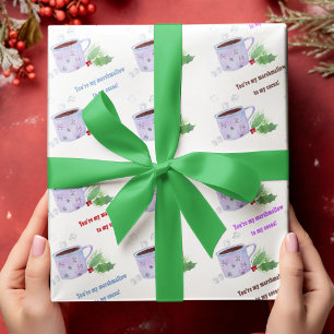 Du bist das Marshmallow zu meinem Kakao-Wasserfarb Geschenkpapier