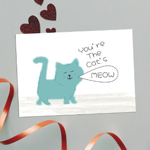 Du bist das Miauen der Katze Mini-Kinder Valentins Mitteilungskarte