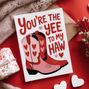 Du bist das YEE zu meinem HAW zum Western Valentin Postkarte