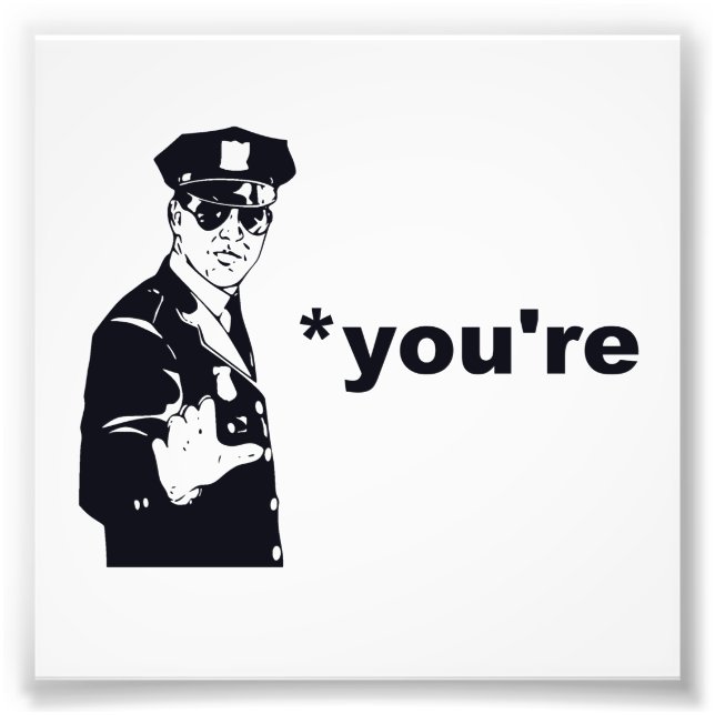 Du bist deine Grammatikpolizei Fotodruck (Vorne)