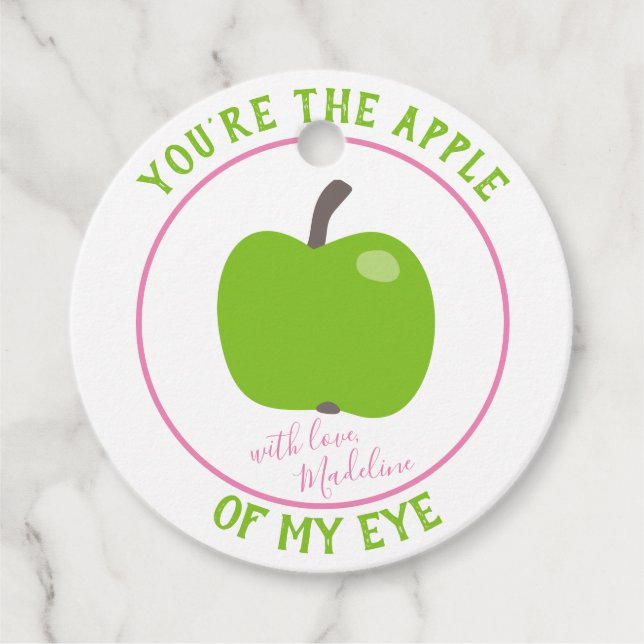 Du bist der Apfel meines Auges - mit Liebe Geschenkanhänger (Vorderseite)