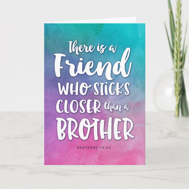 Du bist der Freund, der Nah bleibt als ein Bruder Karte (Vorderseite)