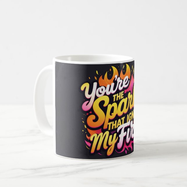 Du bist der Funken, der mein Feuer entzündet Kaffeetasse (Vorderseite Links)