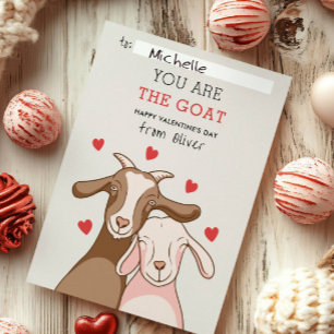 Du bist der GOAT Pun Lustiger Kid Classroom Valent Mitteilungskarte