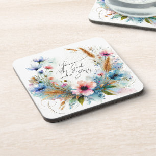 Du bist der Gott, der Bleibe, Aquarellblume Getränkeuntersetzer