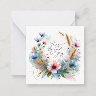 Du bist der Gott, der Bleibe, Aquarellblume Mitteilungskarte