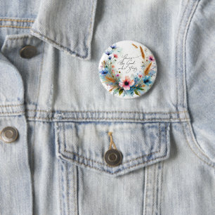 Du bist der Gott, der bleibt, Aquarell-Blumen Button