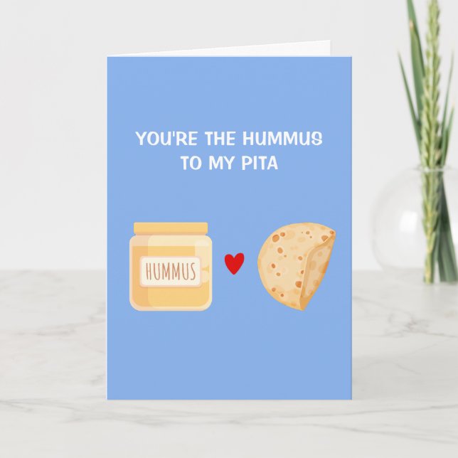 Du bist der Hummus zu meiner Pita Card Dankeskarte (Vorderseite)