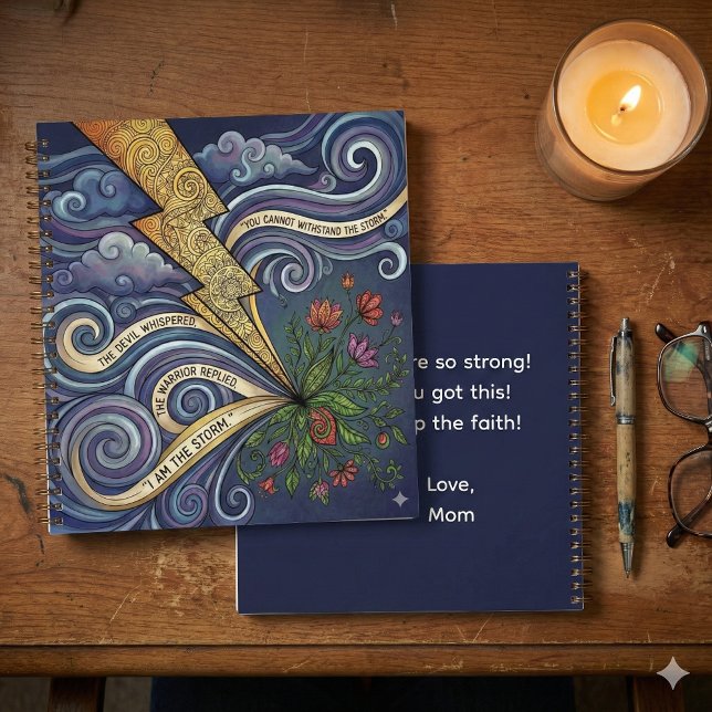 Du bist der Sturm Personalisiertes Spiralnotizbuch Notizbuch (Empower someone special with this faithful, "I am the storm" personalized notebook! )