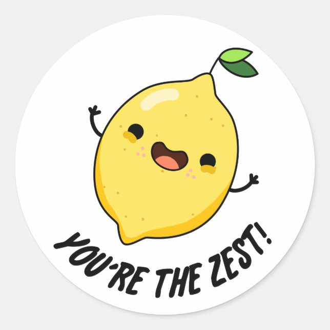 Du bist der Zest Funny Lemon Pun Runder Aufkleber (Vorderseite)