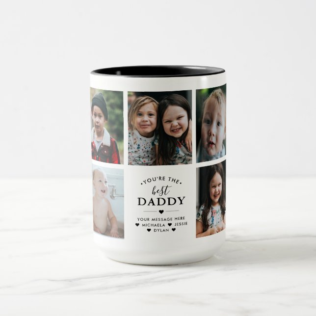 Du bist die beste (Daddy/Other) 7-Foto Collage Tasse (Zentrum)