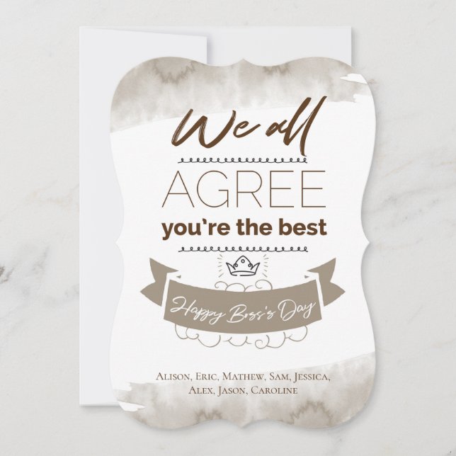 Du bist die beste, Happy Boss's Day Card Dankeskarte (Vorderseite)