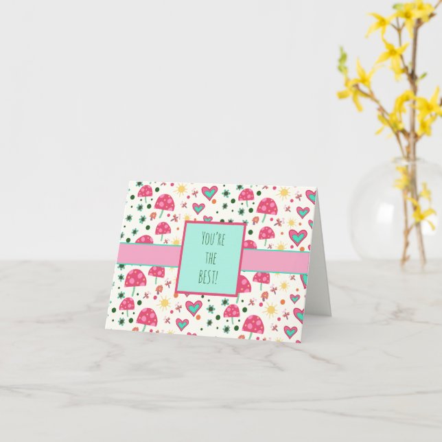 Du bist die beste Inspirivity Mushroom Notecard Karte (Gelbe Blume)