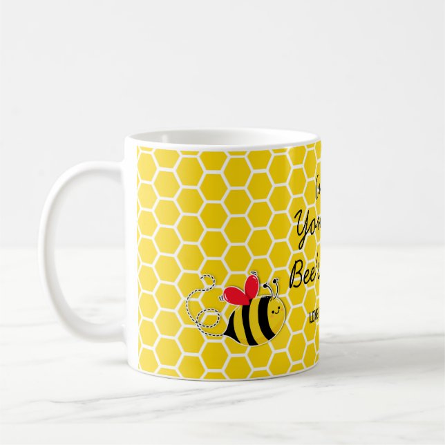 Du bist die Bienen Knees gelben Bienen Kaffee Kaffeetasse (Links)