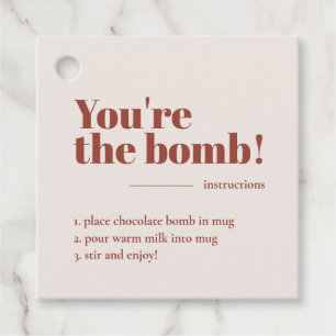 Du bist die Bomb Hot Cocoa Terracotta Gefallen Geschenkanhänger