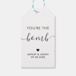 Du bist die Bombe, heiße Schokoladenbombe oder die Geschenkanhänger