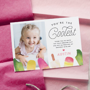 Du bist die Coolste Popsieme Theme Kids Foto Dankeskarte