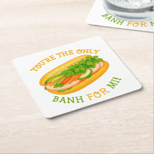 Du bist die einzige Banh für Mi! Rechteckiger Pappuntersetzer