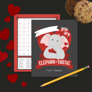 Du bist die Elephan-Tastic Kids Valentine Day Card