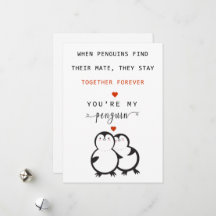 Du bist die Grußkarte meines Pinguin Valentine