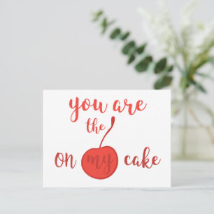 Du bist die Kirsche auf meinem Kuchen   Romantisch Postkarte