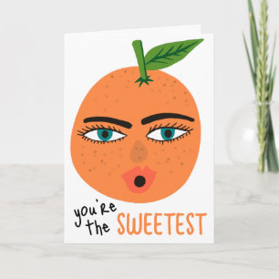 DU BIST DIE LIEBSTES Whimsical Orange Frucht Cute Karte