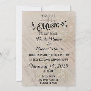 Du bist die Musik zu meinem Soul Hochzeitseinladun Einladung