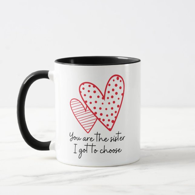 Du bist die Schwester, die ich Got habe Tasse (Links)