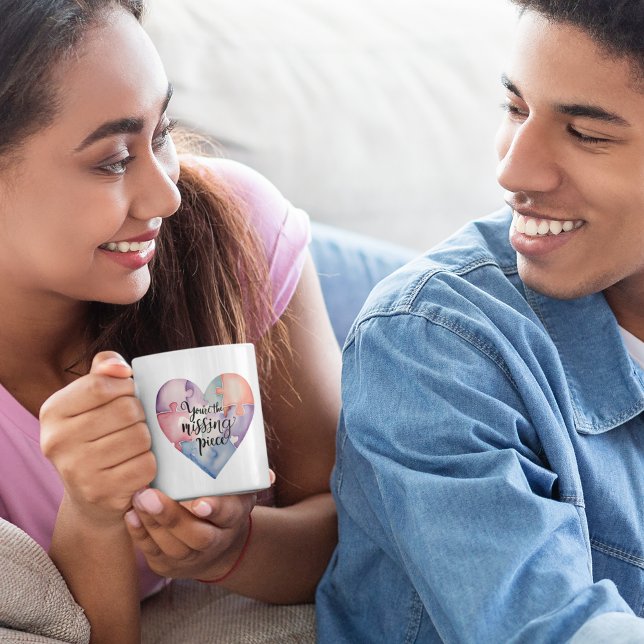 Du bist die Vermisste Puzzle-Tasse Kaffeetasse (Let someone know how much you love them with this, "You're the missing piece" puzzle mug! )